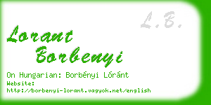 lorant borbenyi business card