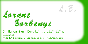 lorant borbenyi business card